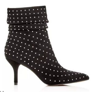 Vince Camuto - Abriannie Pointed Toe Studded Suede Mid-Heel Booties Sz 10